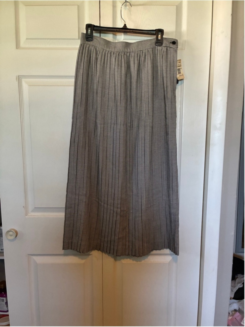 Women's HERMAN GEIST Black White Houndstooth Maxi Skirt Size 14